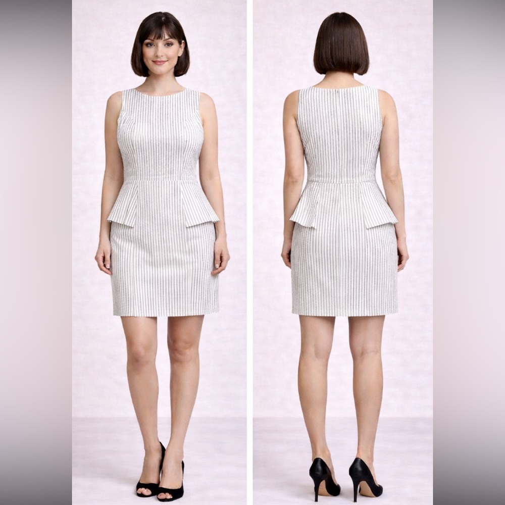 NWOT AGB  White /gray Striped sleeveless mini dress size 6